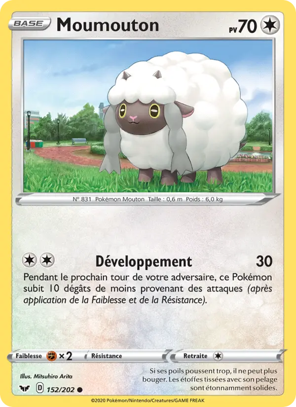 152/202 - Moumouton — Carte Pokémon Épée et Bouclier 152/202
