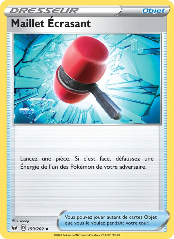 159/202 - Maillet Écrasant — Carte Pokémon Épée et Bouclier 159/202
