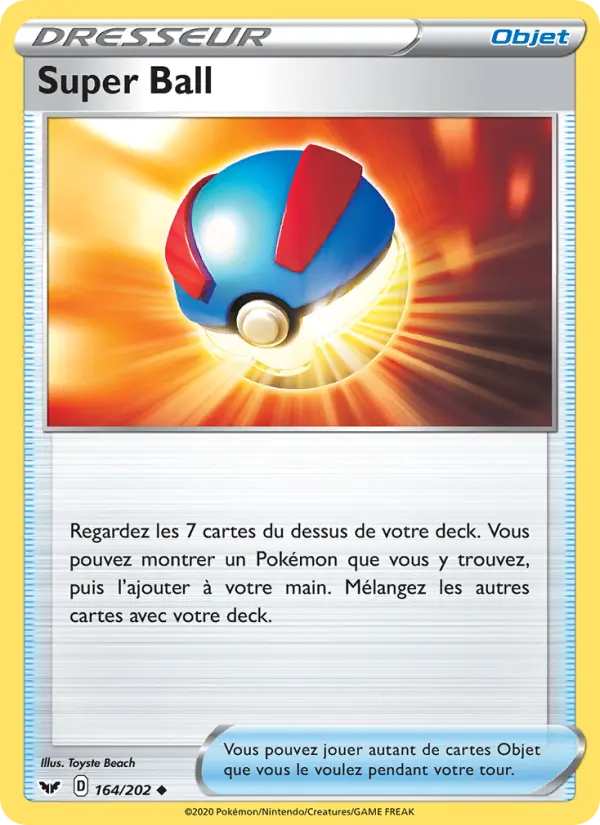 Super Ball — Carte Pokémon 164 Épée et Bouclier