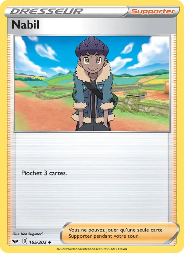 165/202 - Nabil — Carte Pokémon Épée et Bouclier 165/202