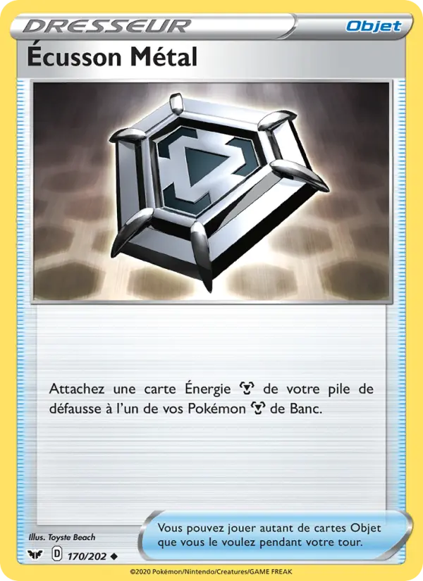 Écusson Métal — Carte Pokémon 170 Épée et Bouclier