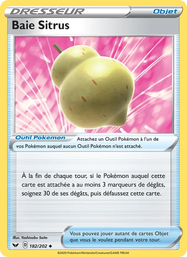 182/202 - Baie Sitrus — Carte Pokémon Épée et Bouclier 182/202