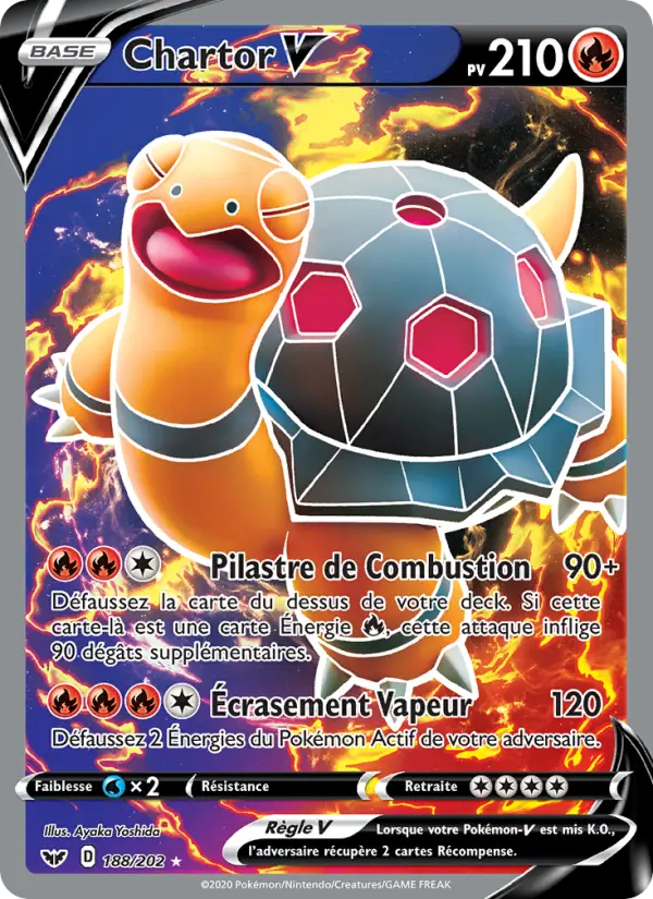 Chartor V — Carte Pokémon 188 Épée et Bouclier