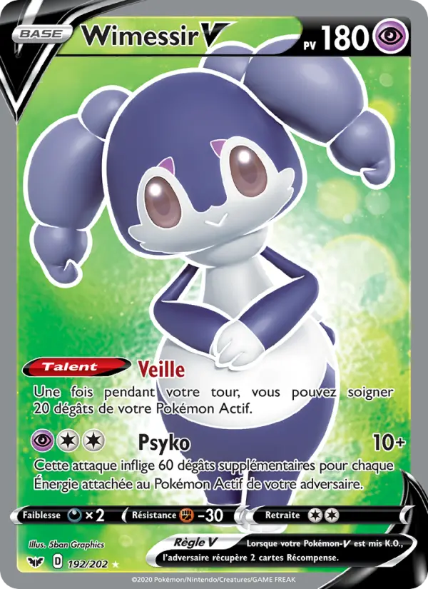 Wimessir V — Carte Pokémon 192 Épée et Bouclier