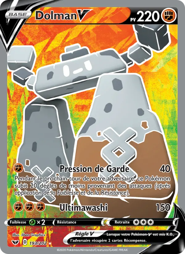 Dolman V — Carte Pokémon 193 Épée et Bouclier