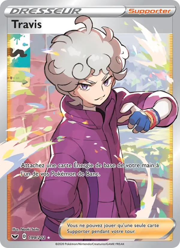 199/202 - Travis — Carte Pokémon Épée et Bouclier 199/202