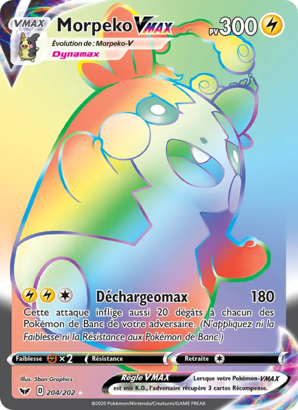 Morpeko VMAX — Carte Pokémon 204 Épée et Bouclier