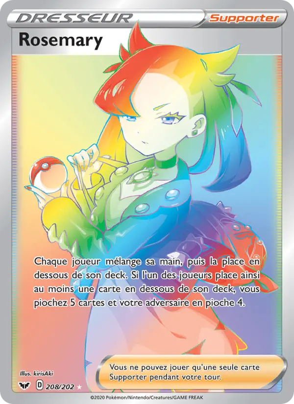 208/202 - Rosemary — Carte Pokémon Épée et Bouclier 208/202