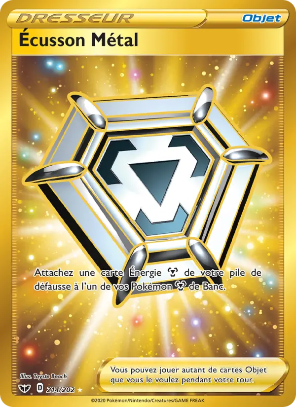 214/202 - Écusson Métal — Carte Pokémon Épée et Bouclier 214/202