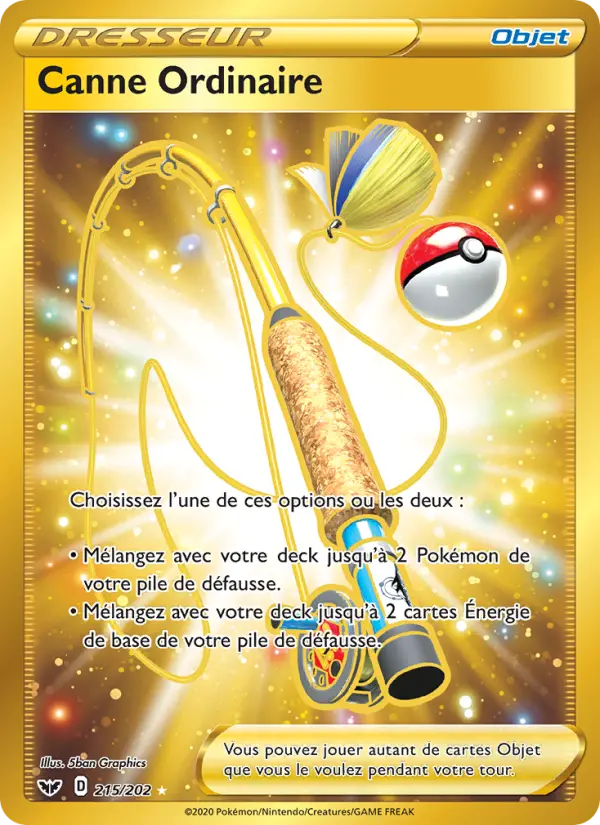 215/202 - Canne Ordinaire — Carte Pokémon Épée et Bouclier 215/202