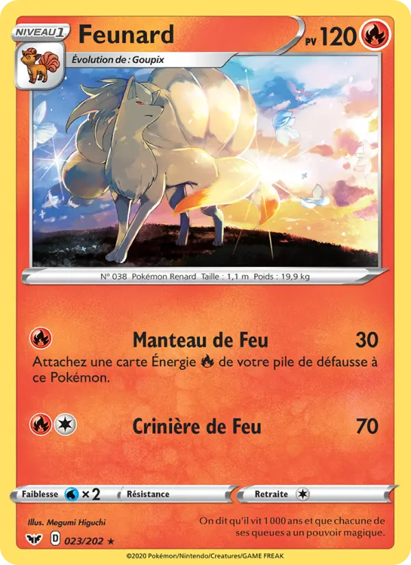 023/202 - Feunard — Carte Pokémon Épée et Bouclier 23/202