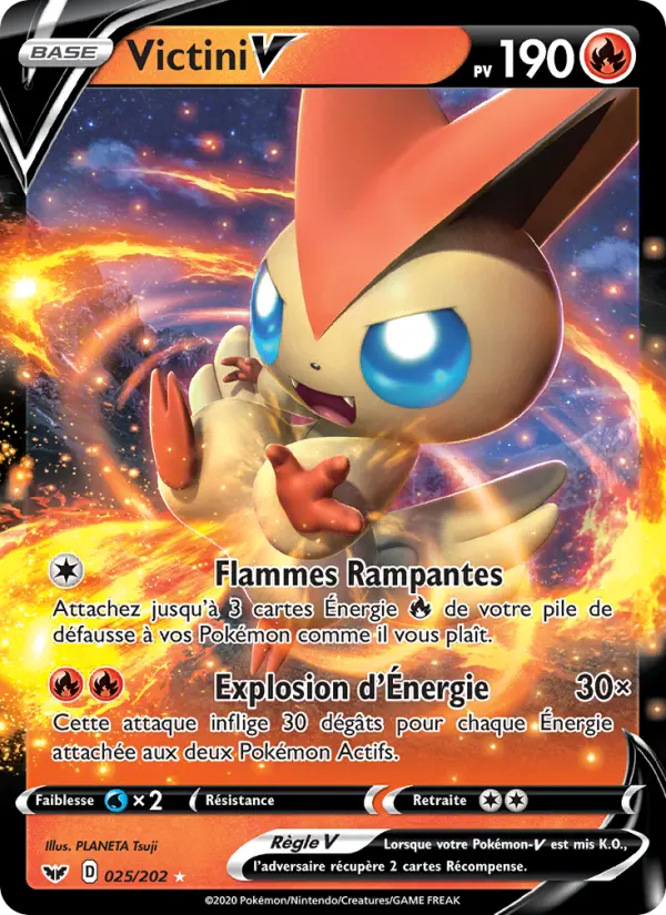 025/202 - Victini V — Carte Pokémon Épée et Bouclier 25/202