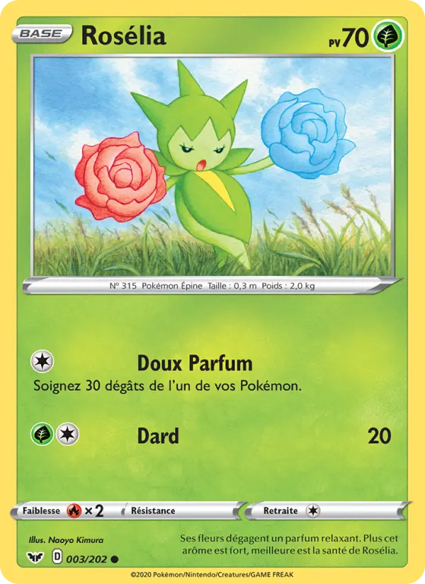 003/202 - Rosélia — Carte Pokémon Épée et Bouclier 3/202