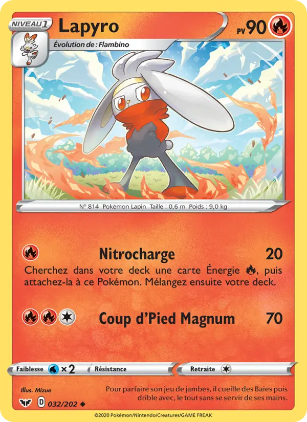 032/202 - Lapyro — Carte Pokémon Épée et Bouclier 32/202