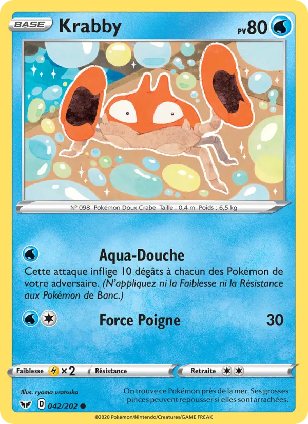 042/202 - Krabby — Carte Pokémon Épée et Bouclier 42/202