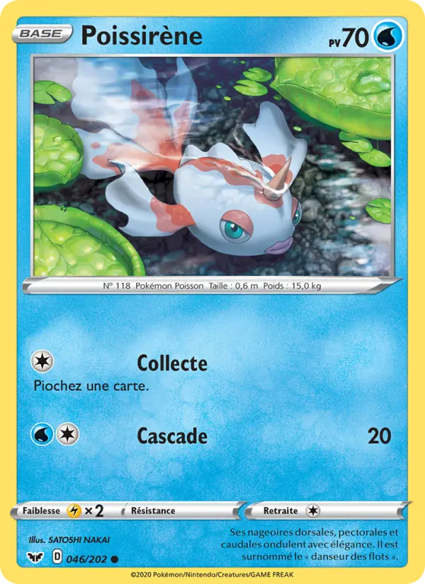 046/202 - Poissirène — Carte Pokémon Épée et Bouclier 46/202