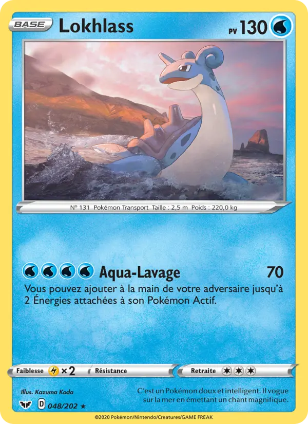 048/202 - Lokhlass — Carte Pokémon Épée et Bouclier 48/202