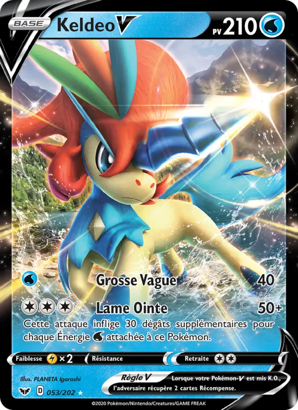 053/202 - Keldeo V — Carte Pokémon Épée et Bouclier 53/202