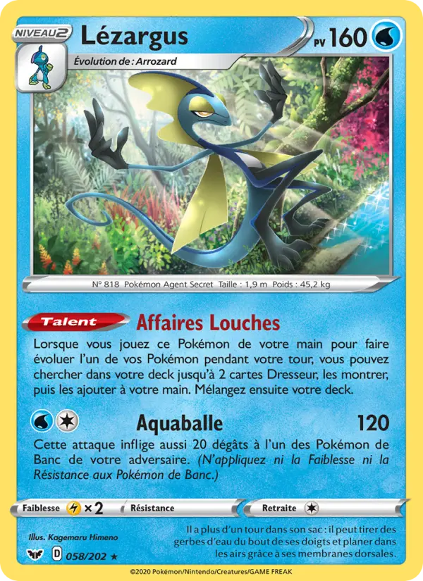 058/202 - Lézargus — Carte Pokémon Épée et Bouclier 58/202
