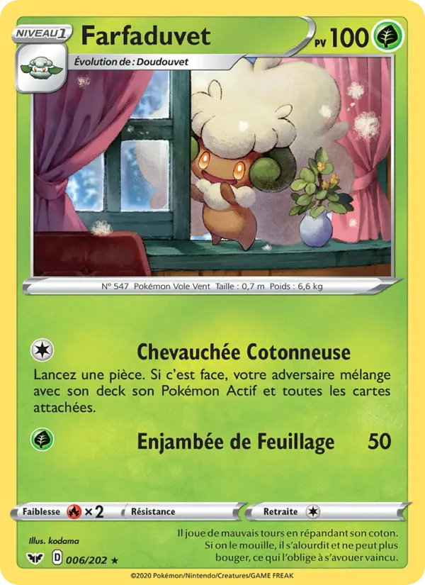 006/202 - Farfaduvet — Carte Pokémon Épée et Bouclier 6/202