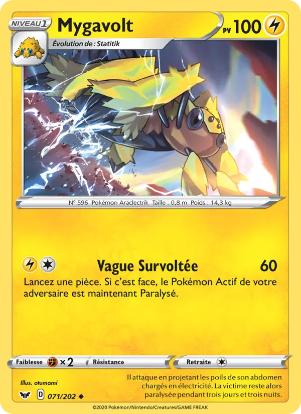 Mygavolt — Carte Pokémon 71 Épée et Bouclier