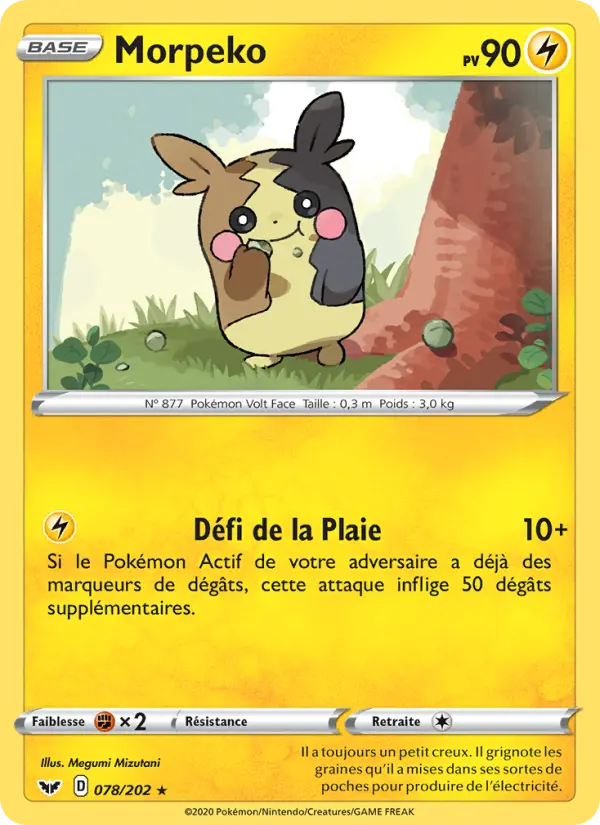 078/202 - Morpeko — Carte Pokémon Épée et Bouclier 78/202