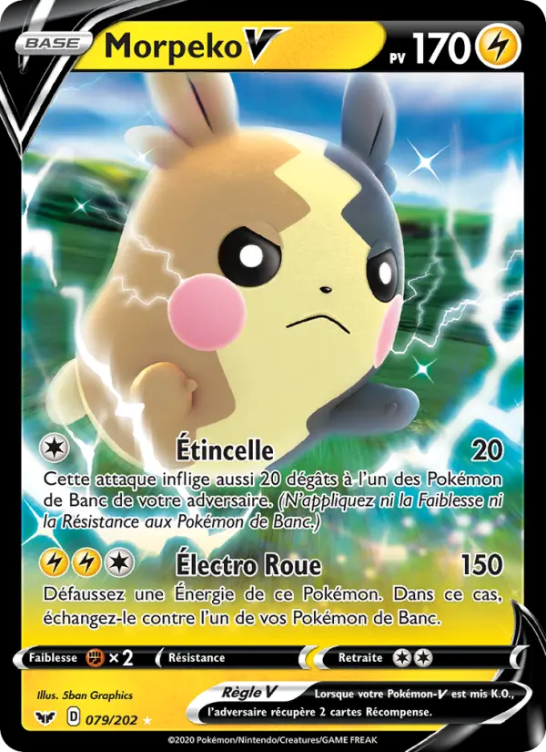 Morpeko V — Carte Pokémon 79 Épée et Bouclier