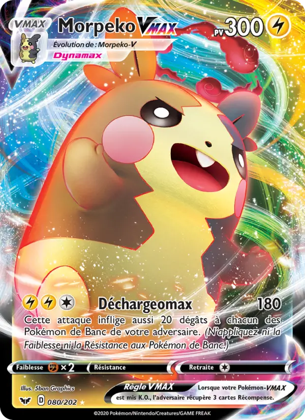 080/202 - Morpeko VMAX — Carte Pokémon Épée et Bouclier 80/202