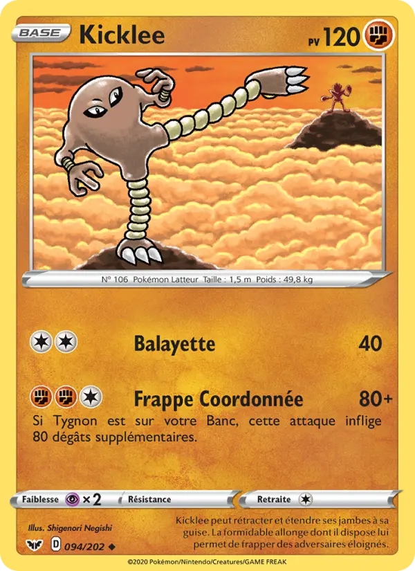 094/202 - Kicklee — Carte Pokémon Épée et Bouclier 94/202