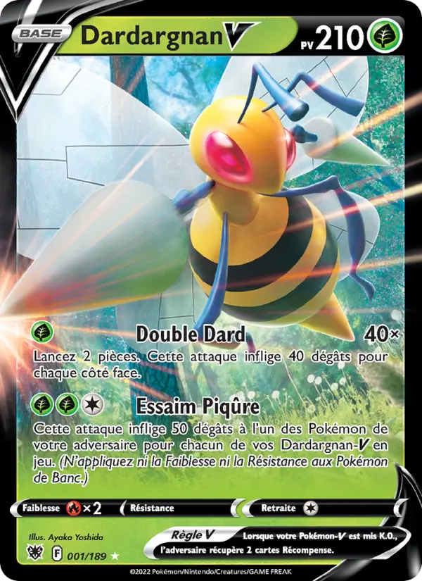 001/189 - Dardargnan V — Carte Pokémon Astres Radieux 001/189