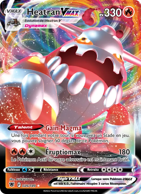 026/189 - Heatran VMAX — Carte Pokémon Astres Radieux 026/189