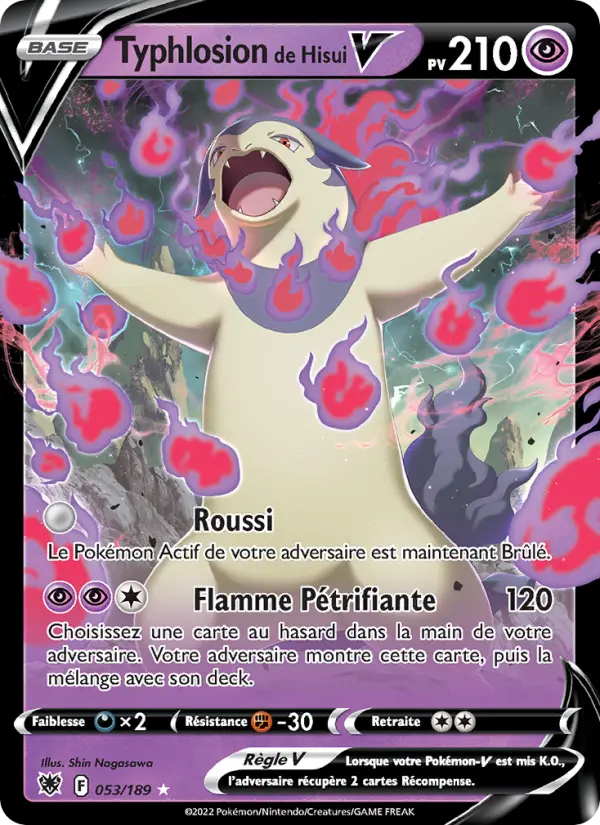 053/189 - Typhlosion de Hisui V — Carte Pokémon Astres Radieux 053/189