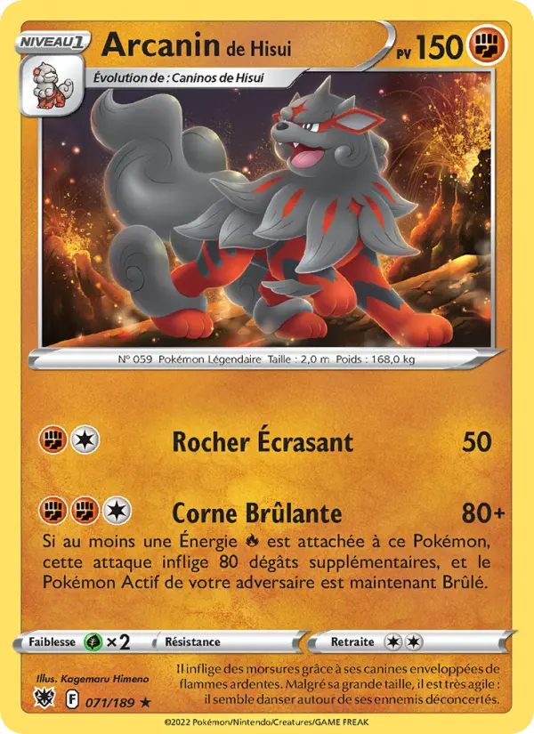 071/189 - Arcanin de Hisui — Carte Pokémon Astres Radieux 071/189