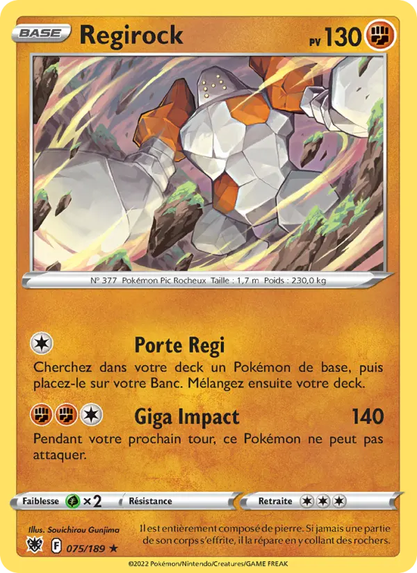 075/189 - Regirock — Carte Pokémon Astres Radieux 075/189