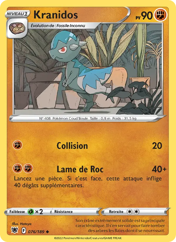 Kranidos — Carte Pokémon 076 Astres Radieux