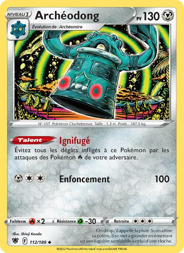 112/189 - Archéodong — Carte Pokémon Astres Radieux 112/189