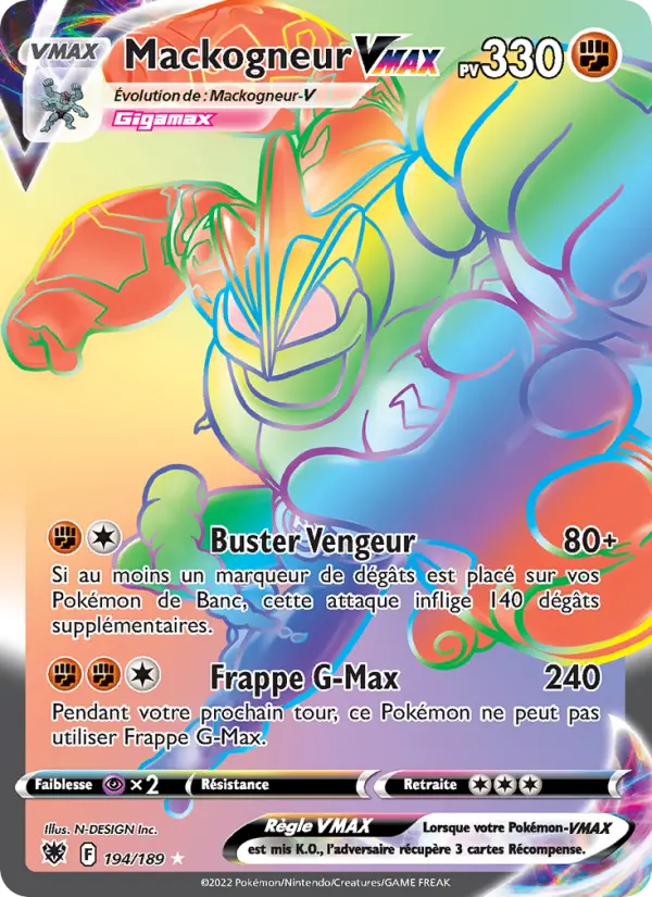 194/189 - Mackogneur VMAX — Carte Pokémon Astres Radieux 194/189