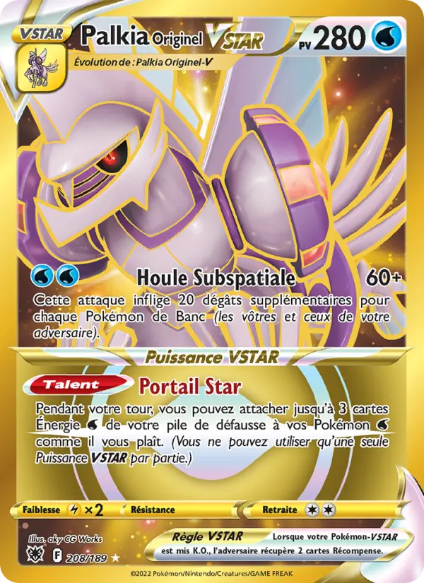 208/189 - Palkia Originel VSTAR — Carte Pokémon Astres Radieux 208/189