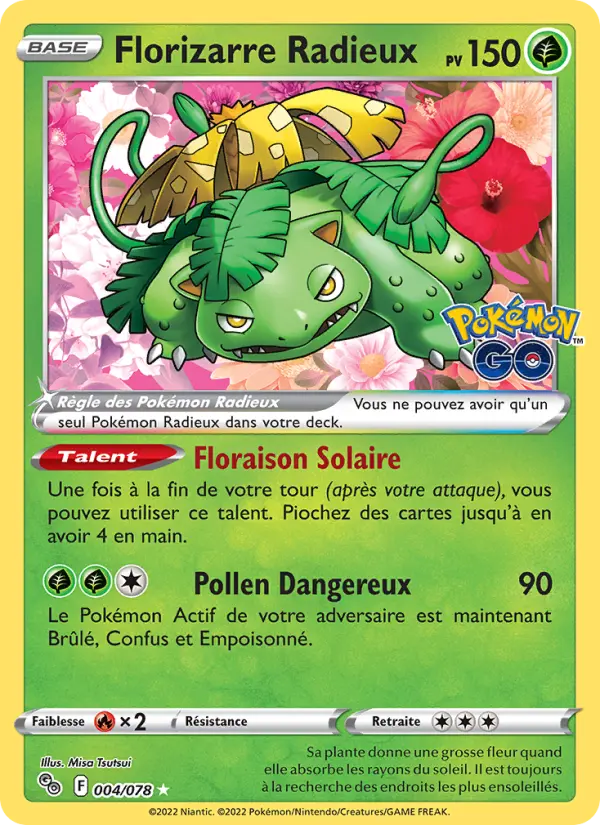 004/078 - Florizarre Radieux — Carte Pokémon Pokémon GO 004/78