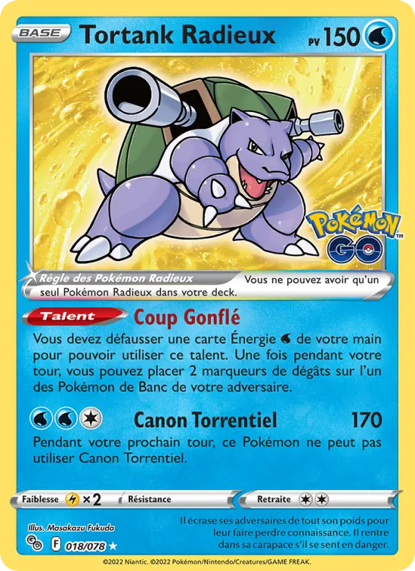 018/078 - Tortank Radieux — Carte Pokémon Pokémon GO 018/78