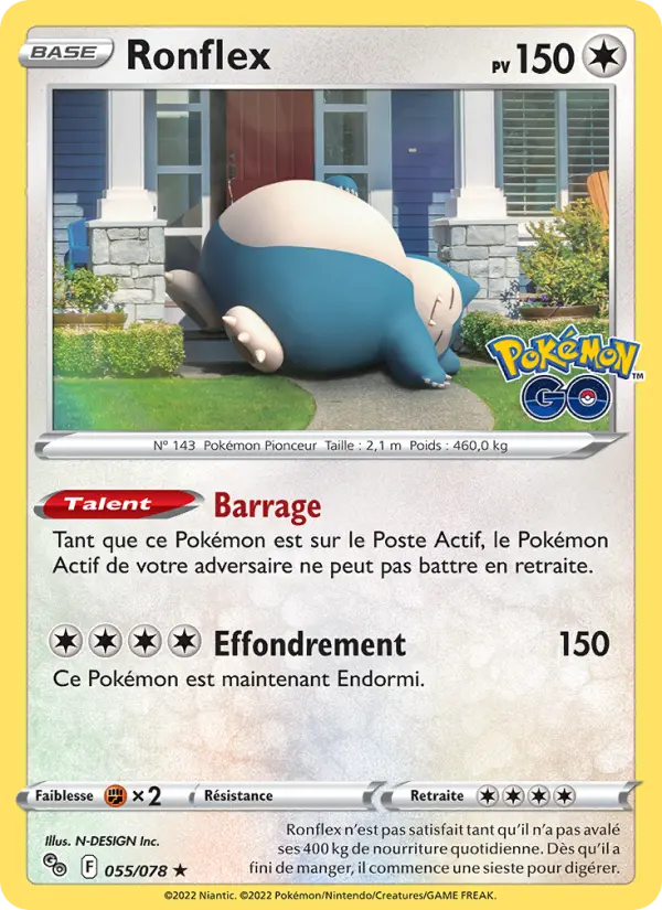 055/078 - Ronflex — Carte Pokémon Pokémon GO 055/78