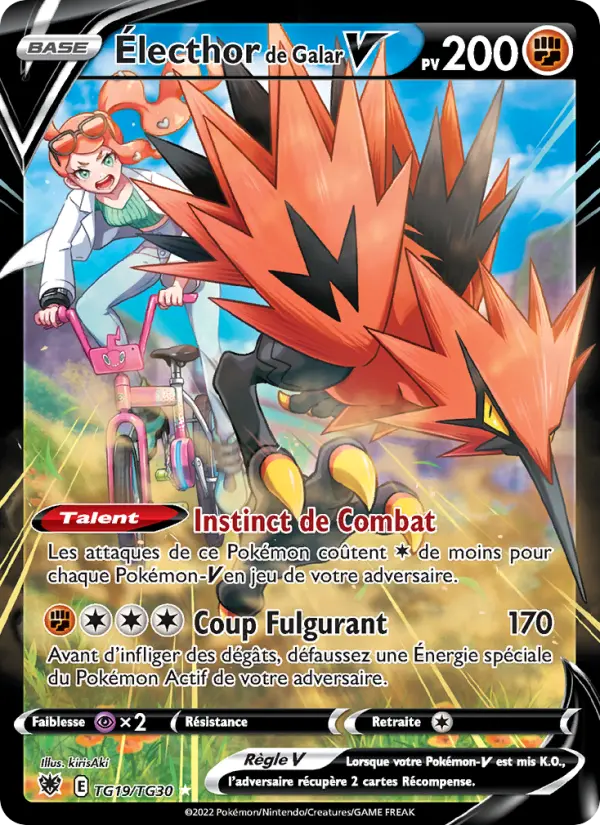 TG19/189 - Électhor de Galar V — Carte Pokémon Astres Radieux TG19/189