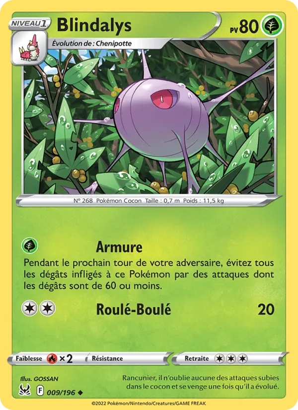 Blindalys — Carte Pokémon 009 Origine Perdue
