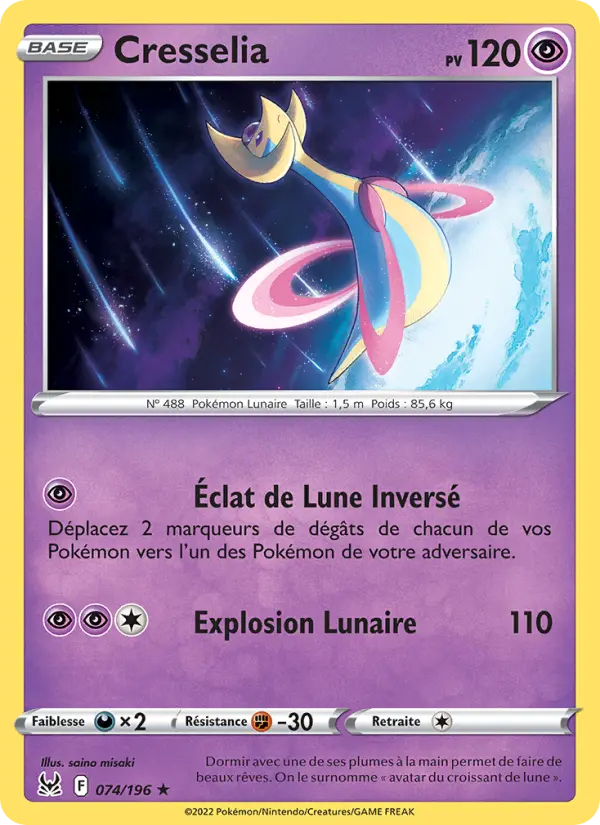 Cresselia — Carte Pokémon 074 Origine Perdue