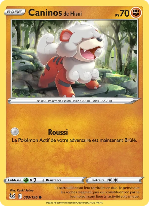 083/196 - Caninos de Hisui — Carte Pokémon Origine Perdue 083/196