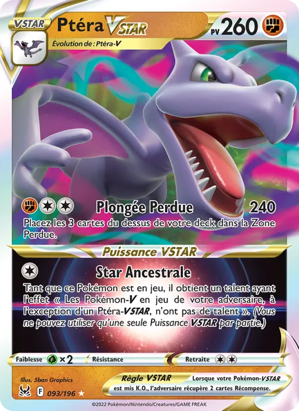 093/196 - Ptéra VSTAR — Carte Pokémon Origine Perdue 093/196