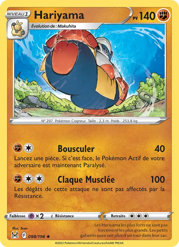 098/196 - Hariyama — Carte Pokémon Origine Perdue 098/196
