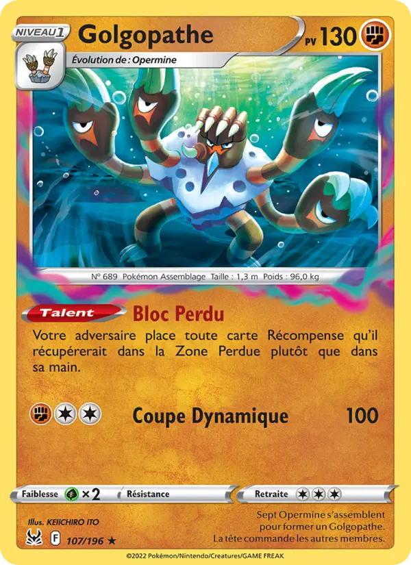 Golgopathe — Carte Pokémon 107 Origine Perdue