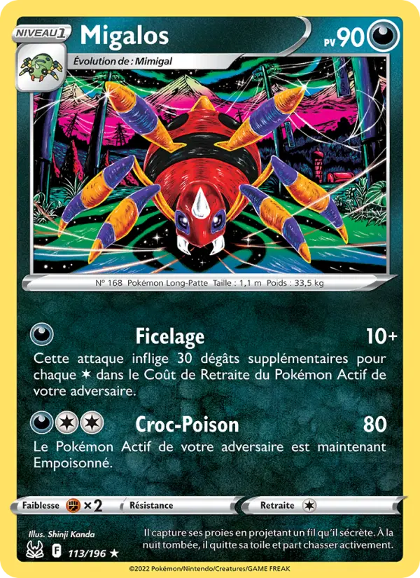 113/196 - Migalos — Carte Pokémon Origine Perdue 113/196