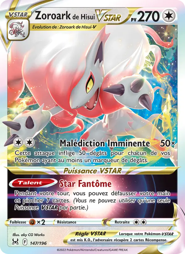 147/196 - Zoroark de Hisui VSTAR — Carte Pokémon Origine Perdue 147/196